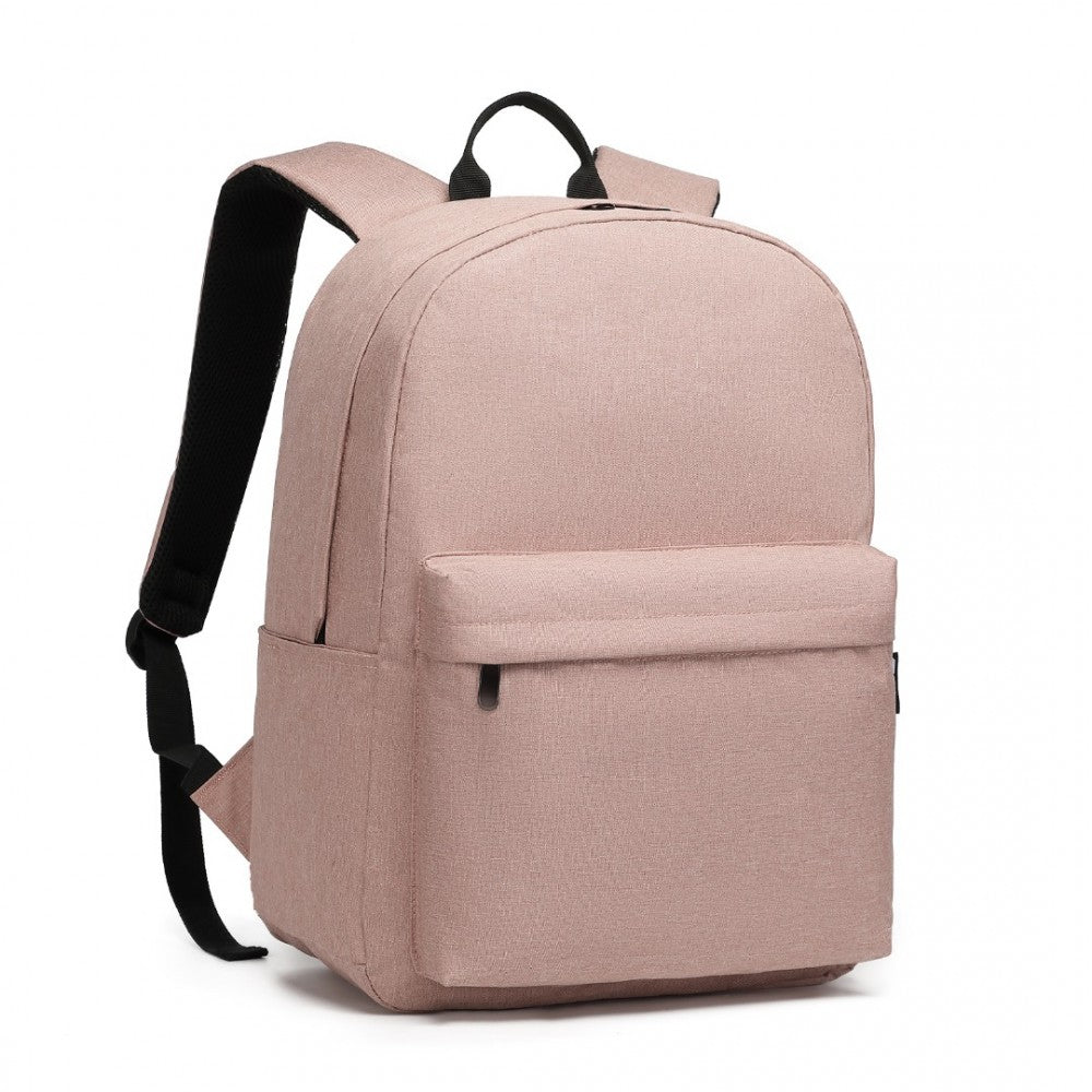 E1930 - KONO DURABLE POLYESTER EVERYDAY BACKPACK WITH SLEEK DESIGN - PINK - The Baggage Shop