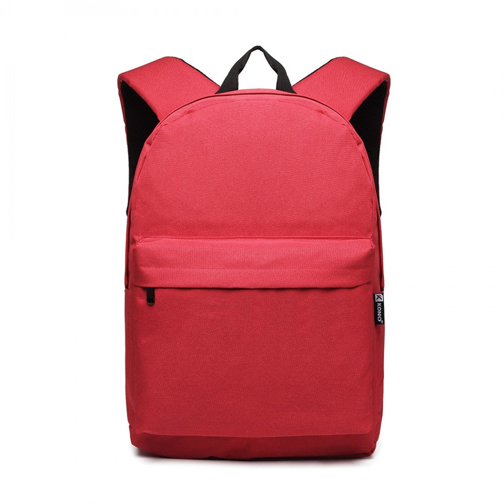 E1930 - KONO DURABLE POLYESTER EVERYDAY BACKPACK WITH SLEEK DESIGN - RED - The Baggage Shop