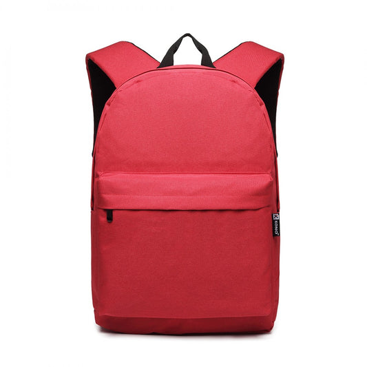 E1930 - KONO DURABLE POLYESTER EVERYDAY BACKPACK WITH SLEEK DESIGN - RED - The Baggage Shop