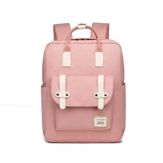EB2211 - KONO CASUAL DAYPACK LIGHTWEIGHT BACKPACK TRAVEL BAG - PINK - The Baggage Shop