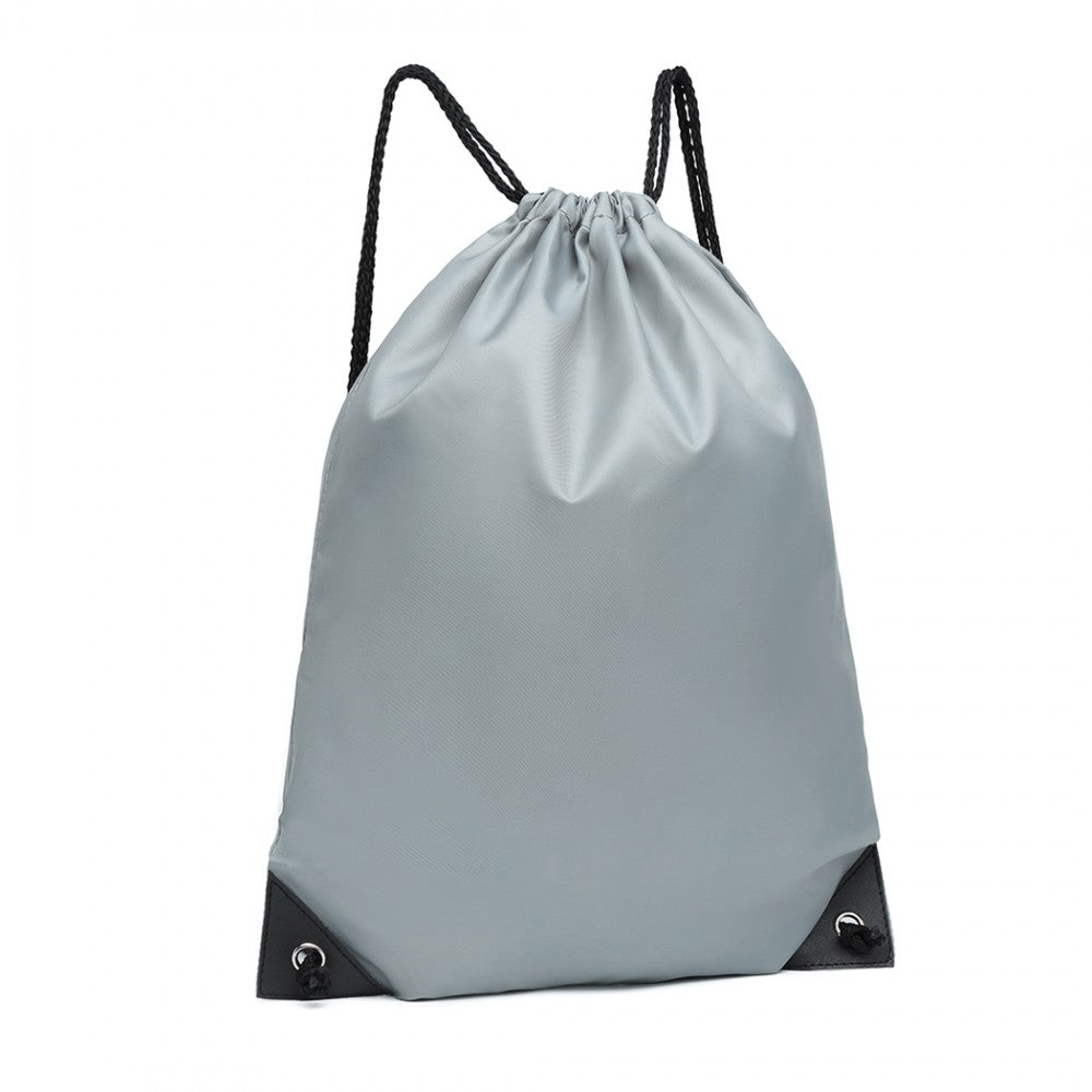 S2020 - KONO POLYESTER DRAWSTRING BACKPACK - GREY - The Baggage Shop