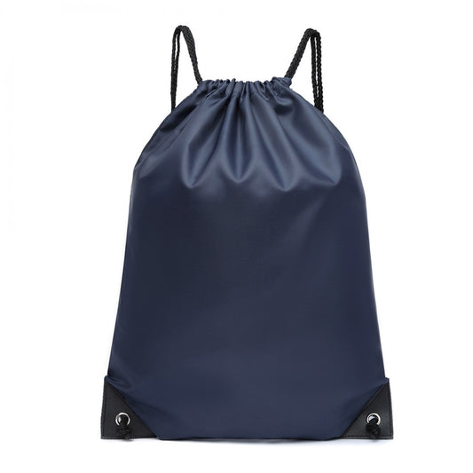 S2020 - KONO POLYESTER DRAWSTRING BACKPACK - NAVY - The Baggage Shop