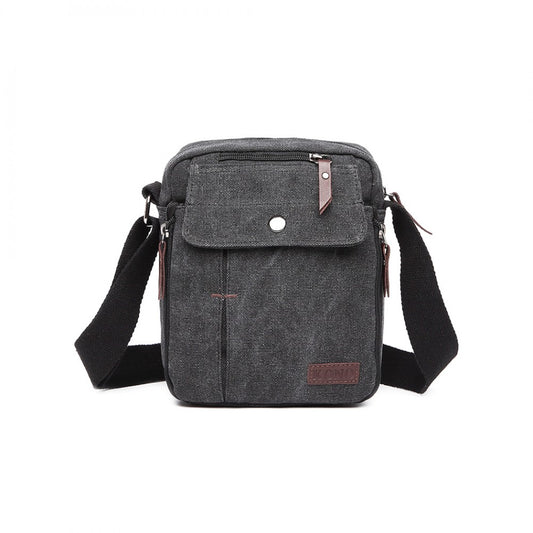 E1971 - KONO MULTI POCKET CROSS BODY SHOULDER BAG - BLACK - The Baggage Shop