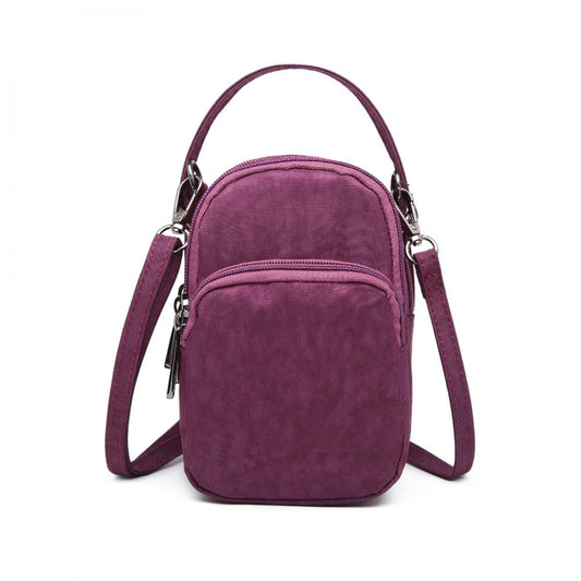 E6901 - KONO COMPACT MULTI COMPARTMENT CROSS BODY BAG - GREY - The Baggage Shop