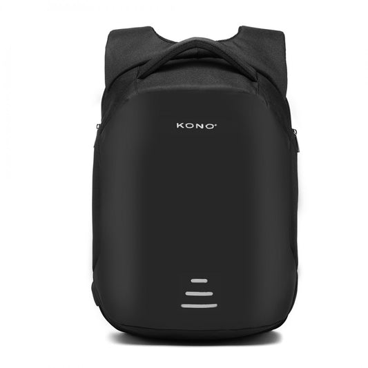 E1946 - KONO REFLECTIVE USB CHARGING INTERFACE BACKPACK - BLACK - The Baggage Shop
