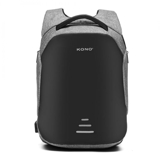 E1946 - KONO REFLECTIVE USB CHARGING INTERFACE BACKPACK - GREY - The Baggage Shop