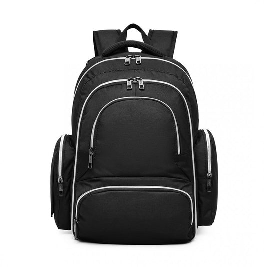 E6706 - KONO LARGE CAPACITY MULTI FUNCTION BABY DIAPER BACKPACK - BLACK - The Baggage Shop