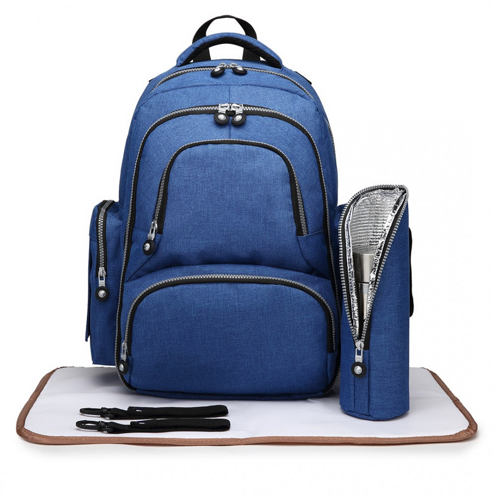 E6706 - KONO LARGE CAPACITY MULTI FUNCTION BABY DIAPER BACKPACK - BLUE - The Baggage Shop