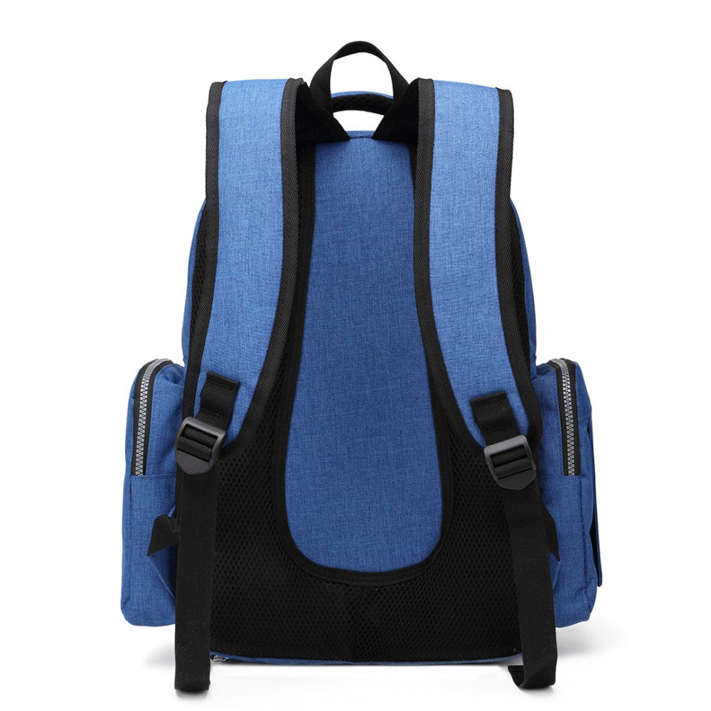 E6706 - KONO LARGE CAPACITY MULTI FUNCTION BABY DIAPER BACKPACK - BLUE - The Baggage Shop
