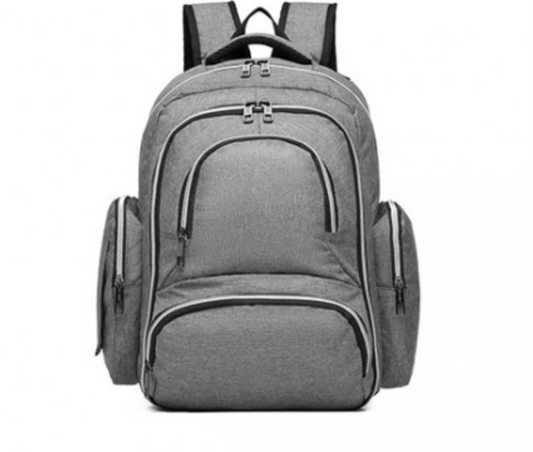 E6706 - KONO LARGE CAPACITY MULTI FUNCTION BABY DIAPER BACKPACK - GREY - The Baggage Shop