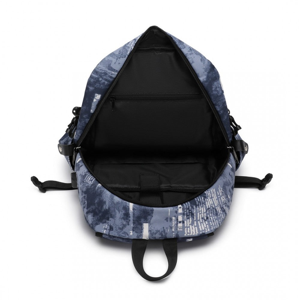 E6715 - KONO BUSINESS LAPTOP BACKPACK WITH USB CHARGING PORT - CLOUDY BLUE - The Baggage Shop