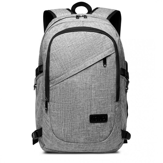 E6715 - KONO BUSINESS LAPTOP BACKPACK WITH USB CHARGING PORT - GREY - The Baggage Shop