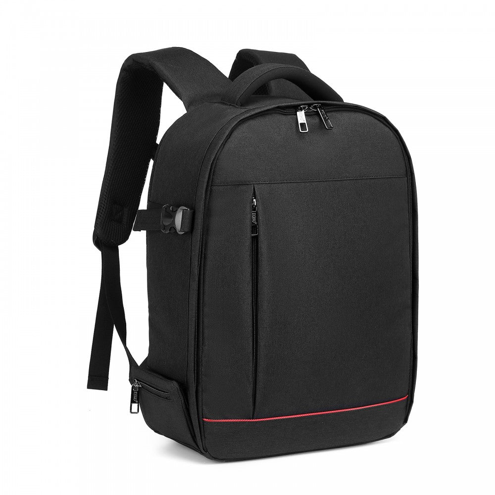 E6928 - KONO WATER RESISTANT SHOCKPROOF DSLR CAMERA BACKPACK - BLACK - The Baggage Shop