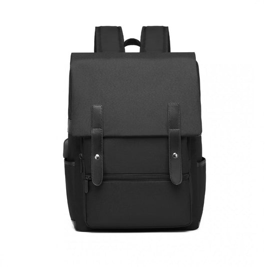 EG2032 - KONO SMART PRACTICAL BACKPACK WITH USB CHARGABLE INTERFACE - BLACK - The Baggage Shop