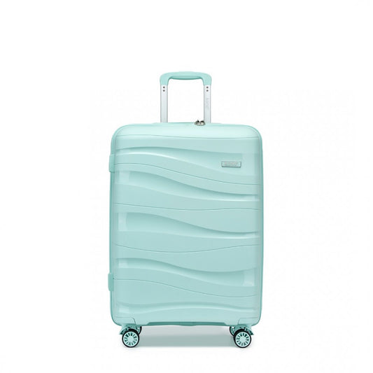 K2094L - KONO 20 INCH LIGHTWEIGHT POLYPROPYLENE HARD SHELL SUITCASE WITH TSA LOCK - MINT GREEN - The Baggage Shop