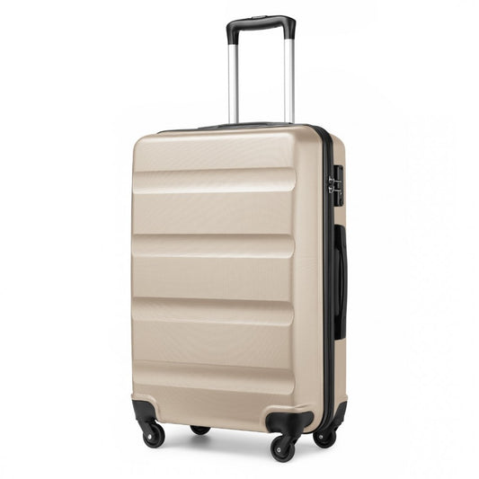 K2191L - KONO 28 INCH CHECK IN LUGGAGE - STREAMLINED ABS HARDSHELL SUITCASE WITH SECURE TSA LOCK - GOLD - The Baggage Shop