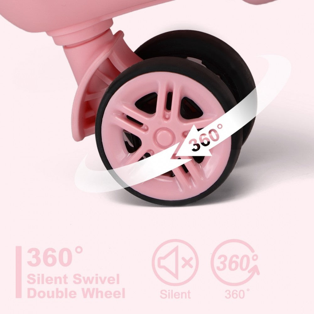 KSK2483 - KONO 28 INCH SLEEK STRIPED CHECK-IN SUITCASE EXPANDABLE DURABLE ABS+PC LUGGAGE WITH FOUR SPINNER WHEELS TSA LOCK - PINK - The Baggage Shop