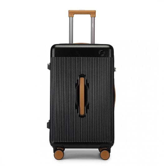KSK2488 - KONO 24 INCH PREMIUM HARD SHELL CHECK-IN SUITCASE DURABLE ABS AND PC WITH TSA LOCK AND MULTI-HANDLE DESIGN FOR EFFORTLESS TRAVEL - BLACK AND BROWN - The Baggage Shop