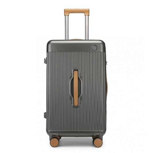 KSK2488 - KONO 24 INCH PREMIUM HARD SHELL CHECK-IN SUITCASE DURABLE ABS AND PC WITH TSA LOCK AND MULTI-HANDLE DESIGN FOR EFFORTLESS TRAVEL - GREY AND BROWN - The Baggage Shop