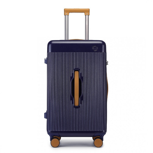 KSK2488 - KONO 24 INCH PREMIUM HARD SHELL CHECK-IN SUITCASE DURABLE ABS AND PC WITH TSA LOCK AND MULTI-HANDLE DESIGN FOR EFFORTLESS TRAVEL - NAVY AND BROWN - The Baggage Shop