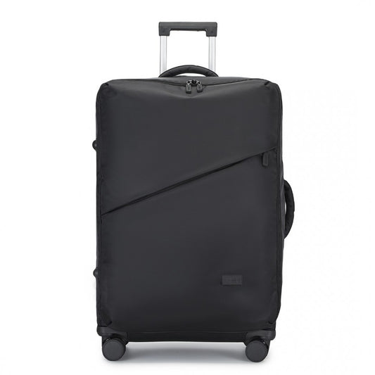 KSK2491 - KONO 20 INCH LIGHTWEIGHT SOFT SHELL CARRY ON CABIN SIZE SUITCASE WITH TSA LOCK AND SEPARATE WET/DRY COMPARTMENT - BLACK - The Baggage Shop