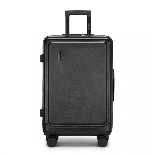 KSK2493 - KONO DURABLE 24 INCH ABS+PC HARDSHELL SUITCASE WITH TSA LOCK LIGHTWEIGHT TRAVEL LUGGAGE WITH 360° SPINNER WHEELS - BLACK - The Baggage Shop