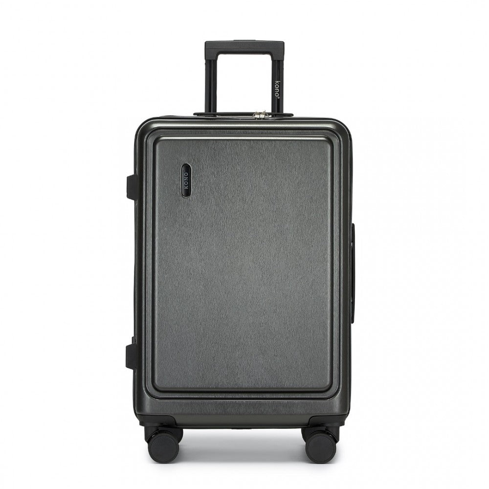 KSK2493 - KONO DURABLE 24 INCH ABS+PC HARDSHELL SUITCASE WITH TSA LOCK LIGHTWEIGHT TRAVEL LUGGAGE WITH 360° SPINNER WHEELS - GREY - The Baggage Shop