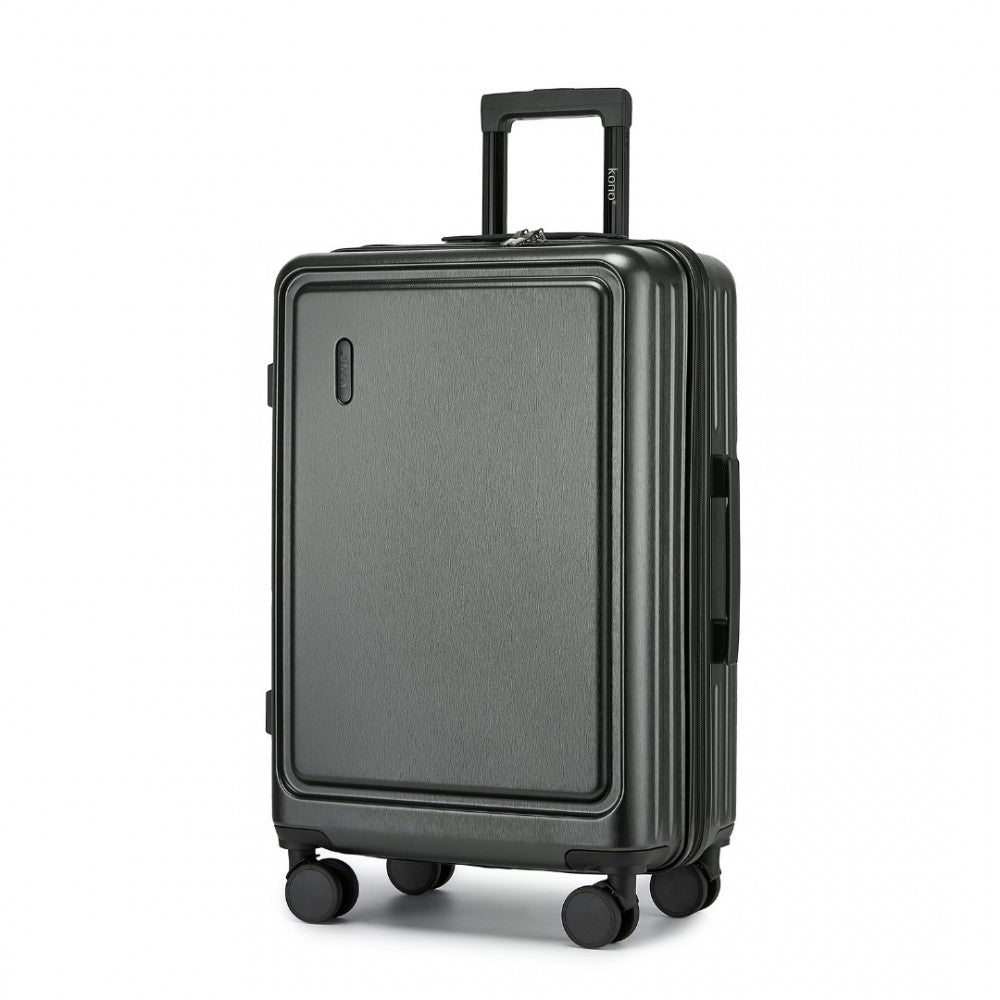 KSK2493 - KONO DURABLE 24 INCH ABS+PC HARDSHELL SUITCASE WITH TSA LOCK LIGHTWEIGHT TRAVEL LUGGAGE WITH 360° SPINNER WHEELS - GREY - The Baggage Shop
