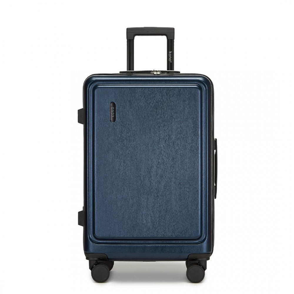 KSK2493 - KONO DURABLE 24 INCH ABS+PC HARDSHELL SUITCASE WITH TSA LOCK LIGHTWEIGHT TRAVEL LUGGAGE WITH 360° SPINNER WHEELS - NAVY - The Baggage Shop
