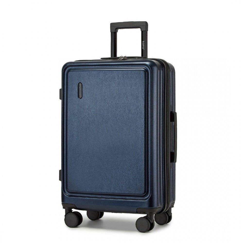 KSK2493 - KONO DURABLE 24 INCH ABS+PC HARDSHELL SUITCASE WITH TSA LOCK LIGHTWEIGHT TRAVEL LUGGAGE WITH 360° SPINNER WHEELS - NAVY - The Baggage Shop