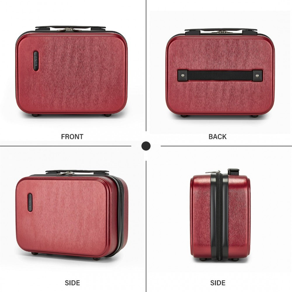KSK2493 - KONO DURABLE ABS+PC HARDSHELL LUGGAGE SET WITH TSA LOCK 360° SPINNER WHEELS 4-PIECE SET 20/24/28 AND VANITY CASE - BURGUNDY - The Baggage Shop