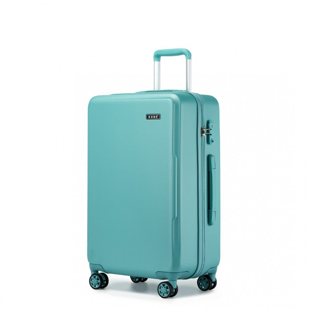KSK2494 - KONO 3-PIECE MINIMALIST HARD SHELL ABS+PC LUGGAGE SET WITH TSA LOCK AND 360° SPINNER WHEELS - BLUE - The Baggage Shop