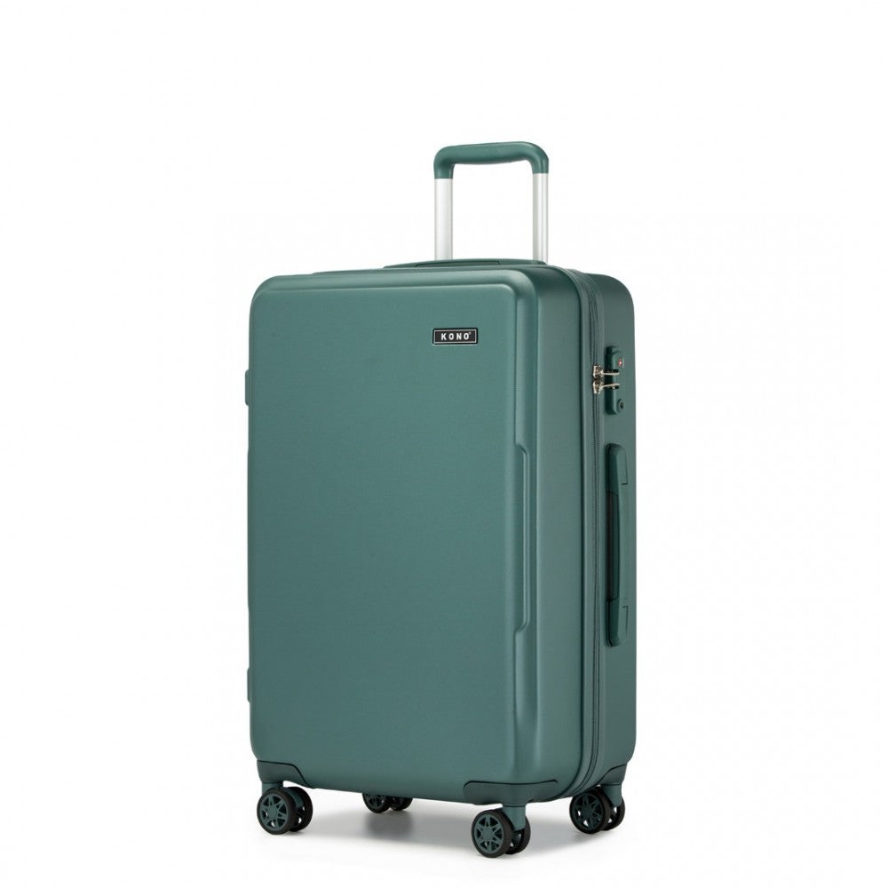 KSK2494 - KONO 3-PIECE MINIMALIST HARD SHELL ABS+PC LUGGAGE SET WITH TSA LOCK AND 360° SPINNER WHEELS - MILITARY GREEN - The Baggage Shop