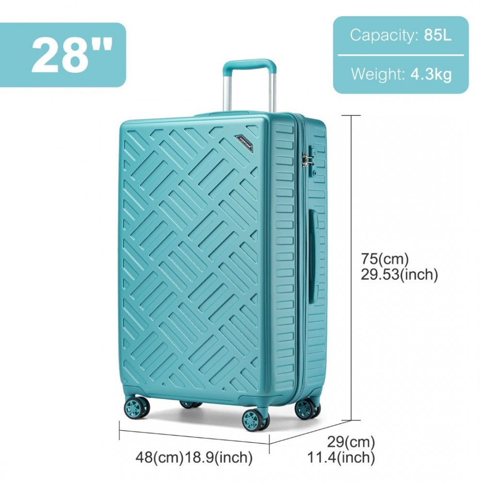 KSS2495 - SUPERCASE 28 INCH SLEEK GEOMETRIC PATTERN HARD SHELL ABS+PC CHECK-IN SUITCASE WITH TSA LOCK FOR EFFORTLESS TRAVEL - BLUE - The Baggage Shop