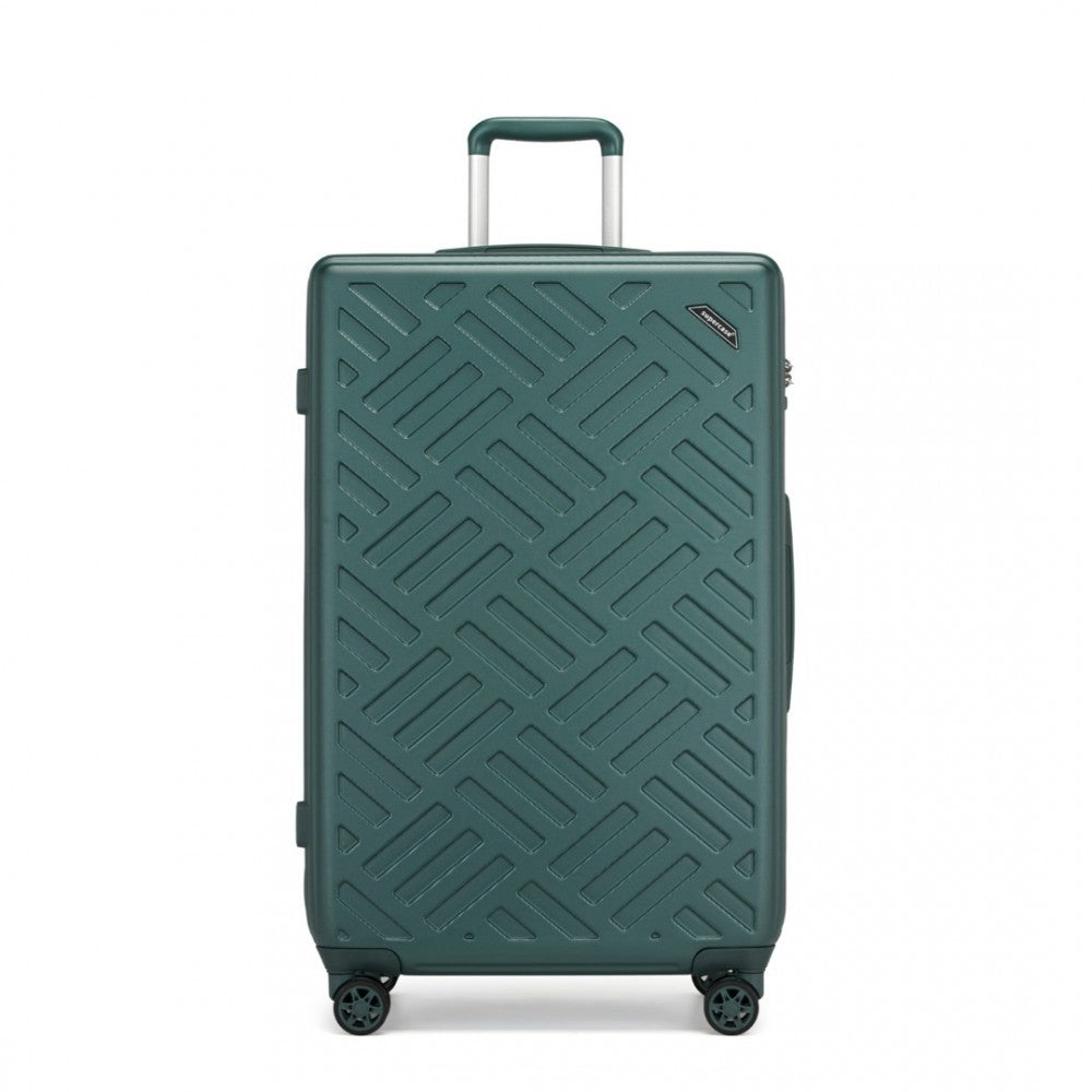 KSS2495 - SUPERCASE 28 INCH SLEEK GEOMETRIC PATTERN HARD SHELL ABS+PC CHECK-IN SUITCASE WITH TSA LOCK FOR EFFORTLESS TRAVEL - MILITARY GREEN - The Baggage Shop
