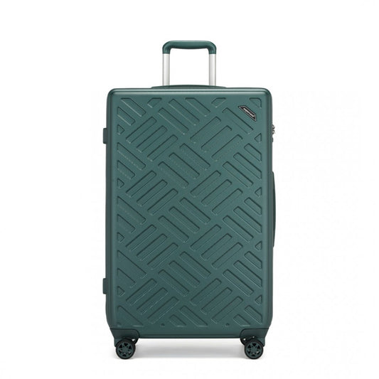 KSS2495 - SUPERCASE 28 INCH SLEEK GEOMETRIC PATTERN HARD SHELL ABS+PC CHECK-IN SUITCASE WITH TSA LOCK FOR EFFORTLESS TRAVEL - MILITARY GREEN - The Baggage Shop