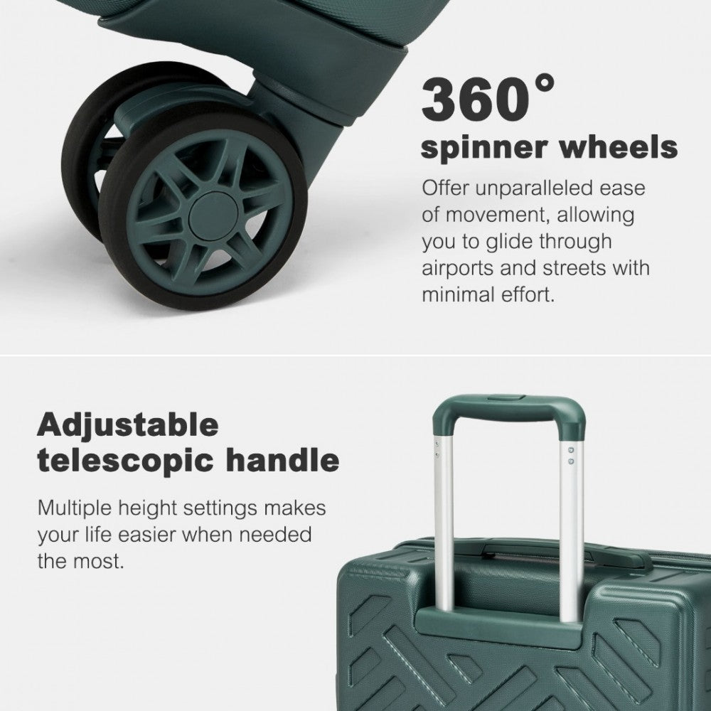 KSS2495 - SUPERCASE 28 INCH SLEEK GEOMETRIC PATTERN HARD SHELL ABS+PC CHECK-IN SUITCASE WITH TSA LOCK FOR EFFORTLESS TRAVEL - MILITARY GREEN - The Baggage Shop