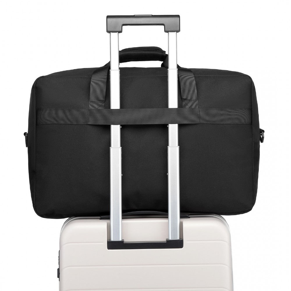 E1960L - KONO LIGHTWEIGHT MULTI PURPOSE UNISEX SPORTS TRAVEL DUFFEL BAG - BLACK - The Baggage Shop