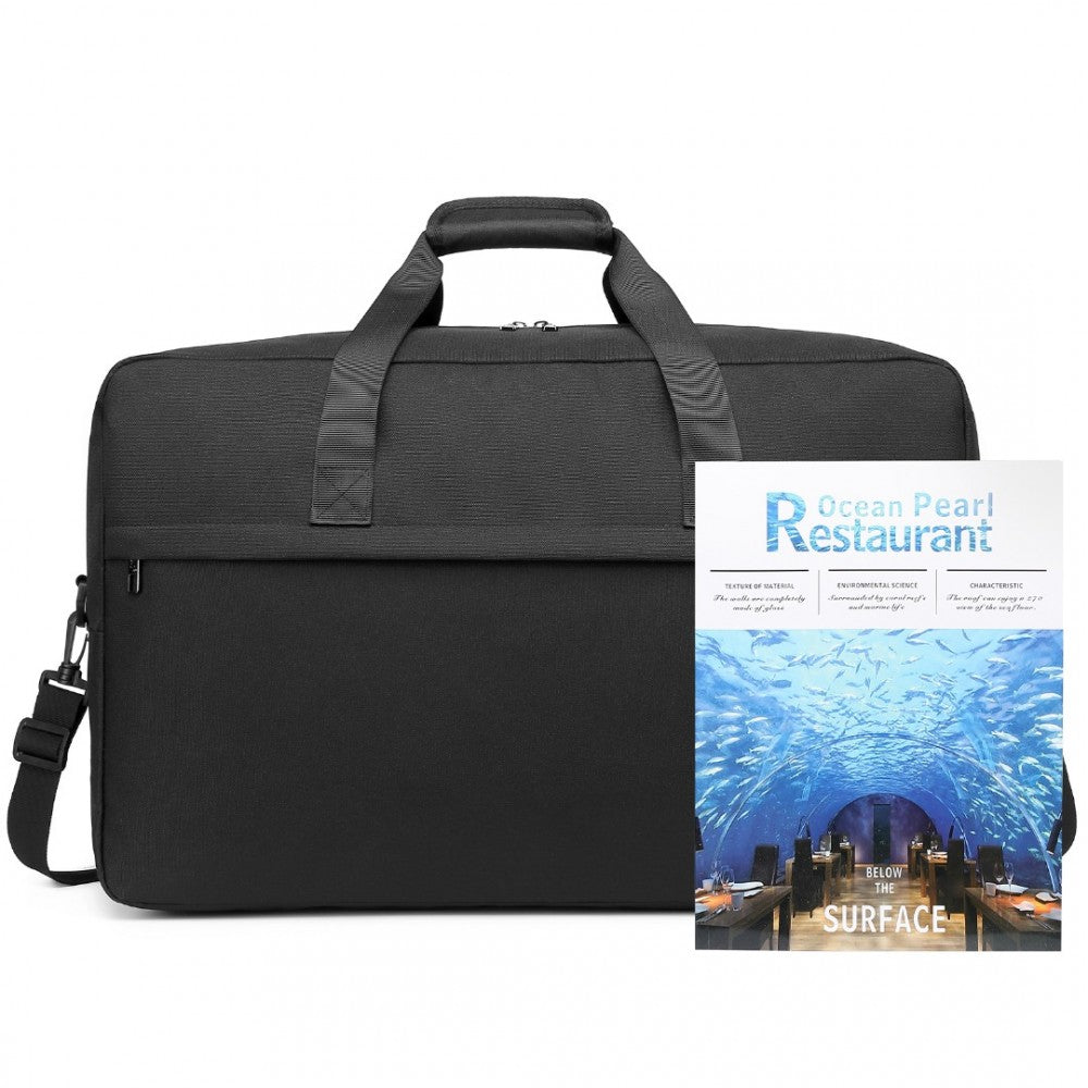 E1960L - KONO LIGHTWEIGHT MULTI PURPOSE UNISEX SPORTS TRAVEL DUFFEL BAG - BLACK - The Baggage Shop