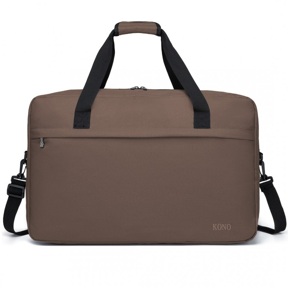 E1960L - KONO LIGHTWEIGHT MULTI PURPOSE UNISEX SPORTS TRAVEL DUFFEL BAG - BROWN - The Baggage Shop