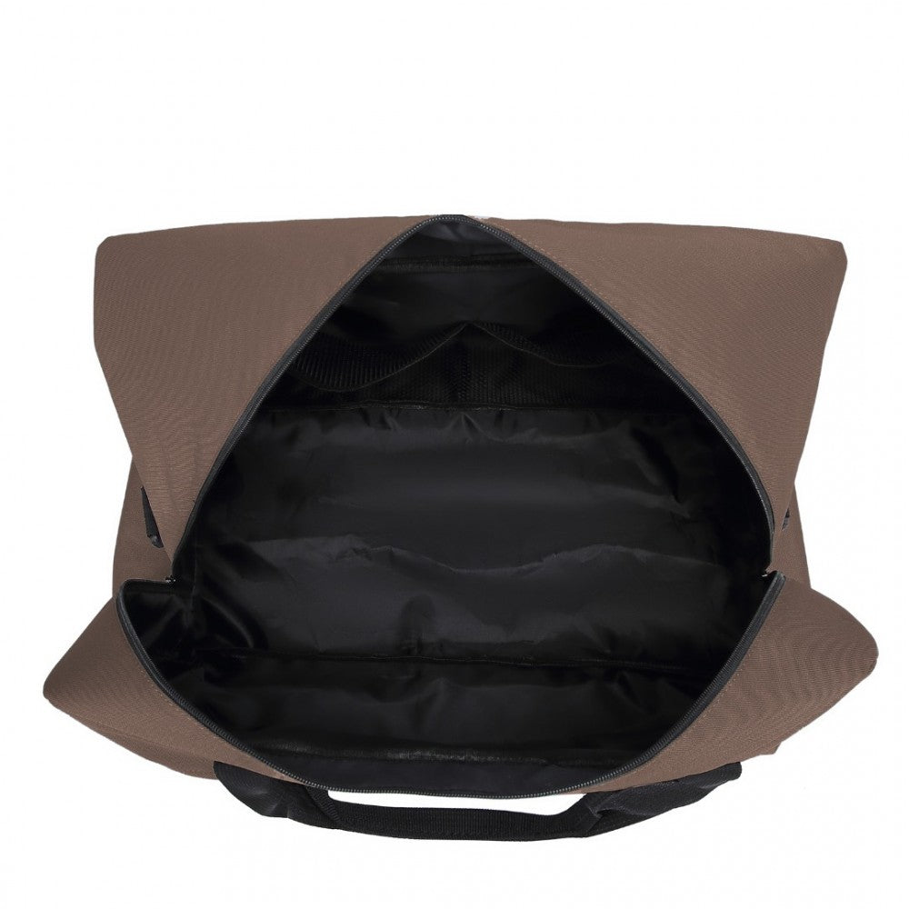 E1960L - KONO LIGHTWEIGHT MULTI PURPOSE UNISEX SPORTS TRAVEL DUFFEL BAG - BROWN - The Baggage Shop
