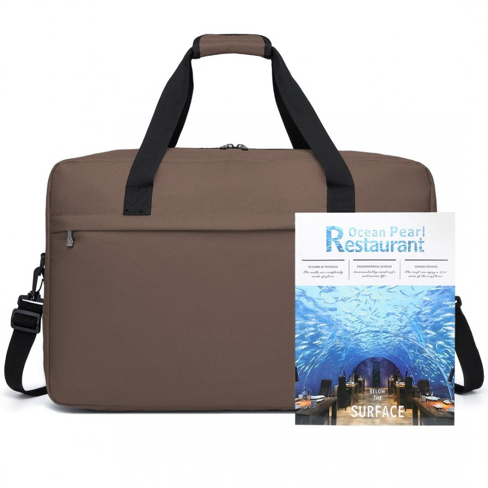 E1960L - KONO LIGHTWEIGHT MULTI PURPOSE UNISEX SPORTS TRAVEL DUFFEL BAG - BROWN - The Baggage Shop
