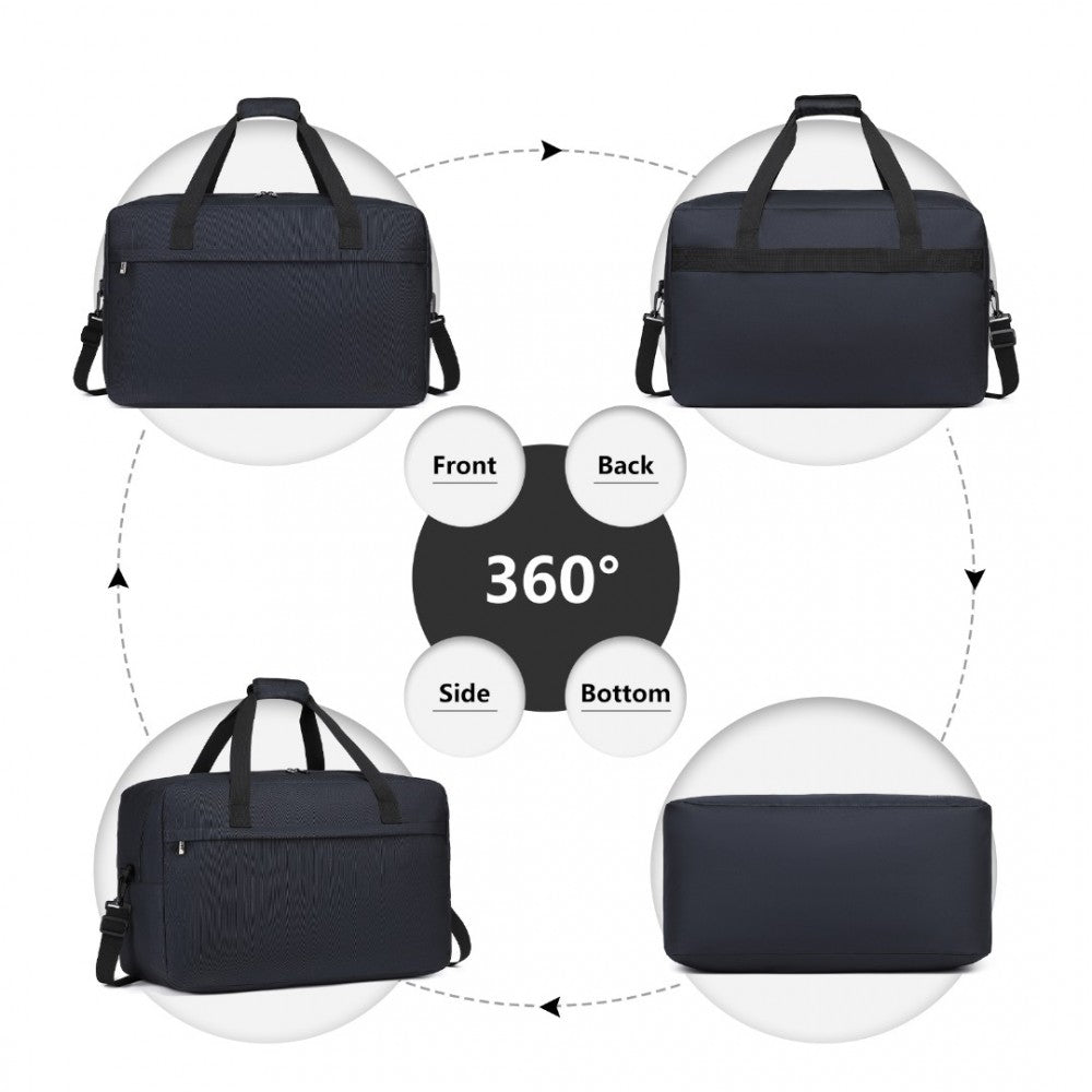 E1960L - KONO LIGHTWEIGHT MULTI PURPOSE UNISEX SPORTS TRAVEL DUFFEL BAG - DARK BLUE - The Baggage Shop