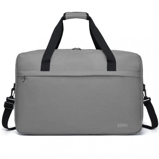 E1960L - KONO LIGHTWEIGHT MULTI PURPOSE UNISEX SPORTS TRAVEL DUFFEL BAG - GREY - The Baggage Shop