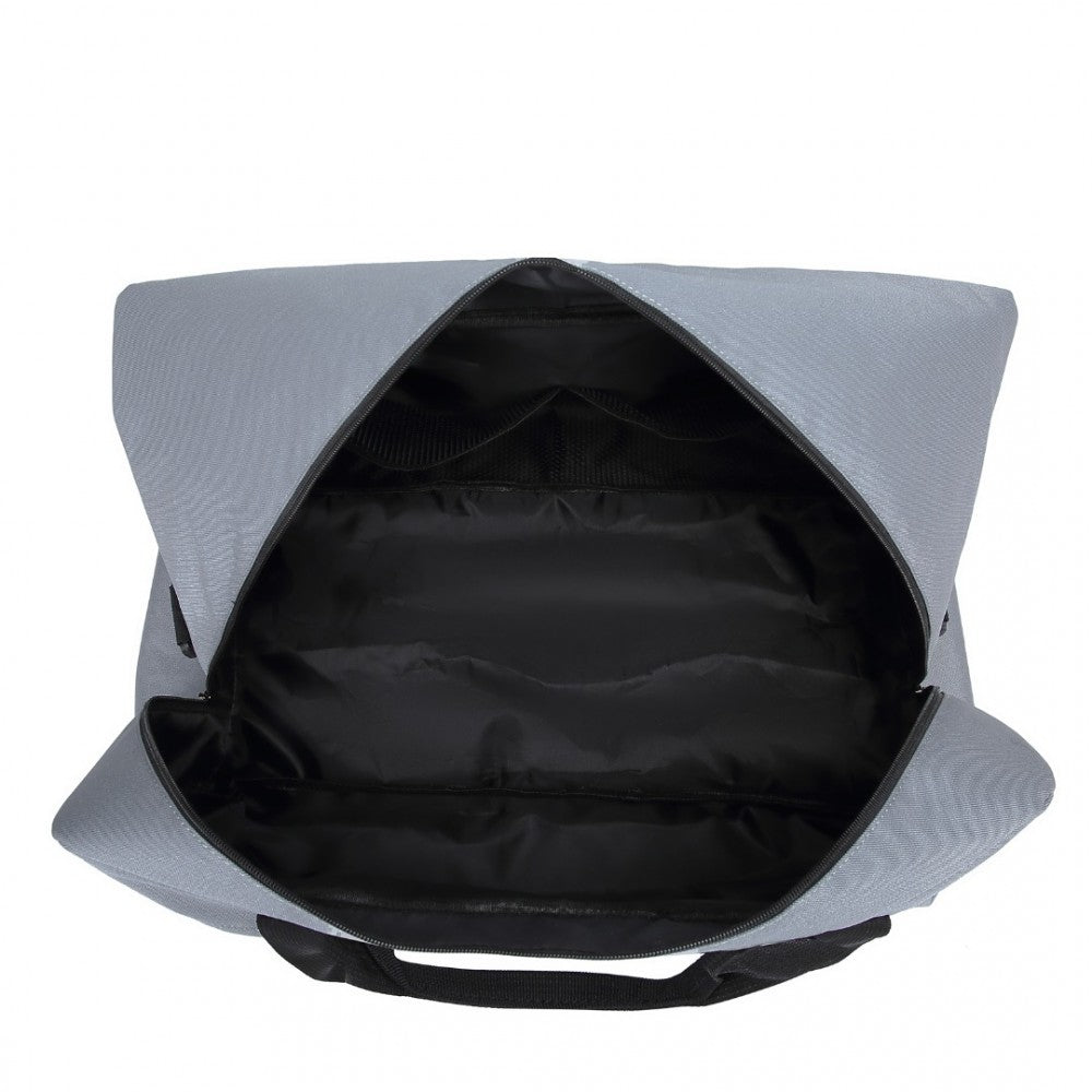 E1960L - KONO LIGHTWEIGHT MULTI PURPOSE UNISEX SPORTS TRAVEL DUFFEL BAG - LIGHT GREY - The Baggage Shop