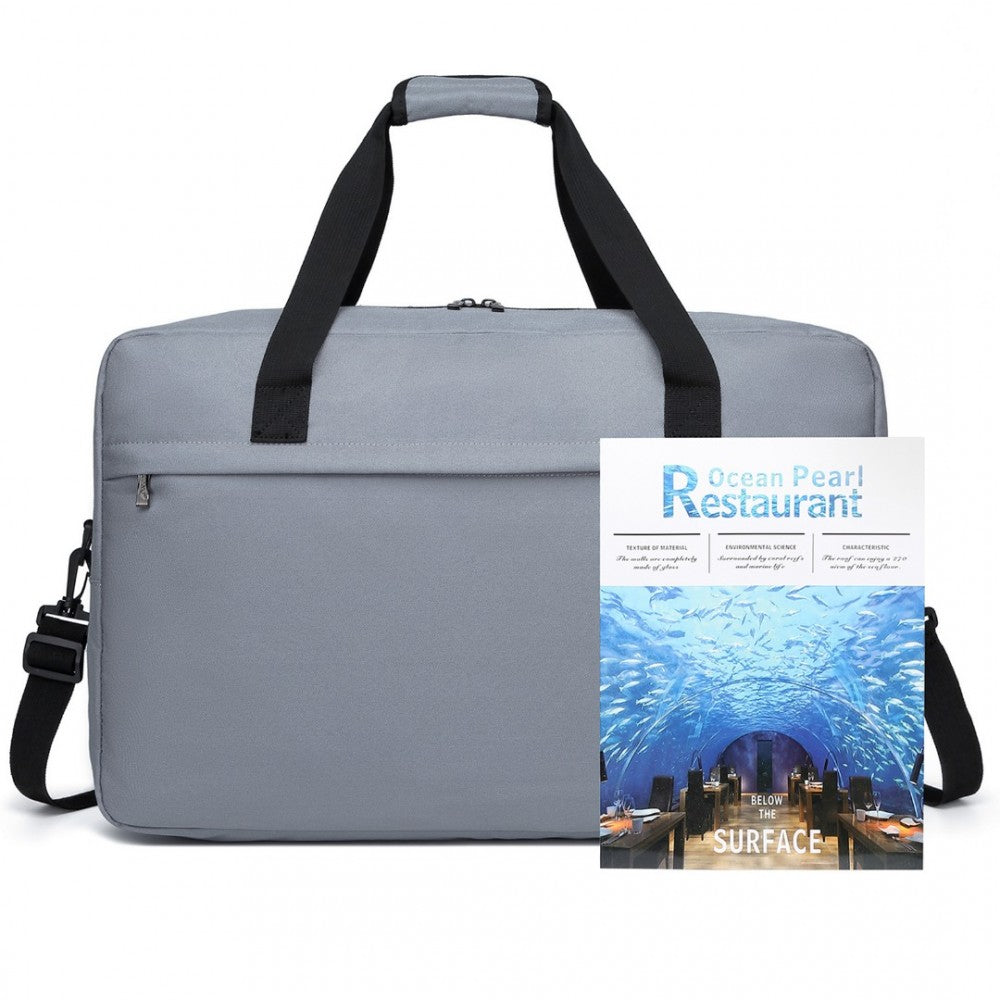 E1960L - KONO LIGHTWEIGHT MULTI PURPOSE UNISEX SPORTS TRAVEL DUFFEL BAG - LIGHT GREY - The Baggage Shop