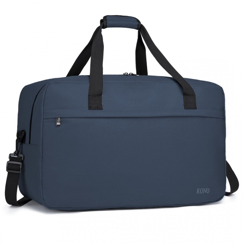 E1960L - KONO LIGHTWEIGHT MULTI PURPOSE UNISEX SPORTS TRAVEL DUFFEL BAG - NAVY - The Baggage Shop