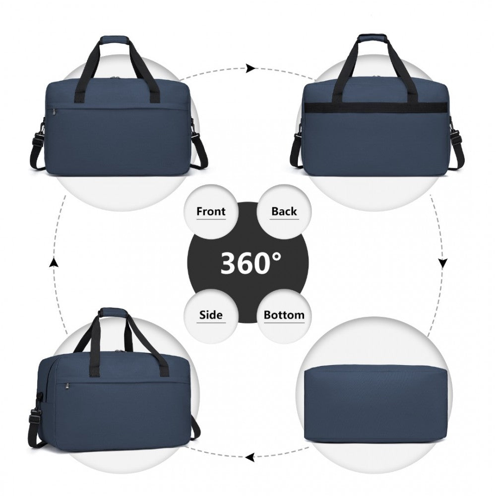E1960L - KONO LIGHTWEIGHT MULTI PURPOSE UNISEX SPORTS TRAVEL DUFFEL BAG - NAVY - The Baggage Shop