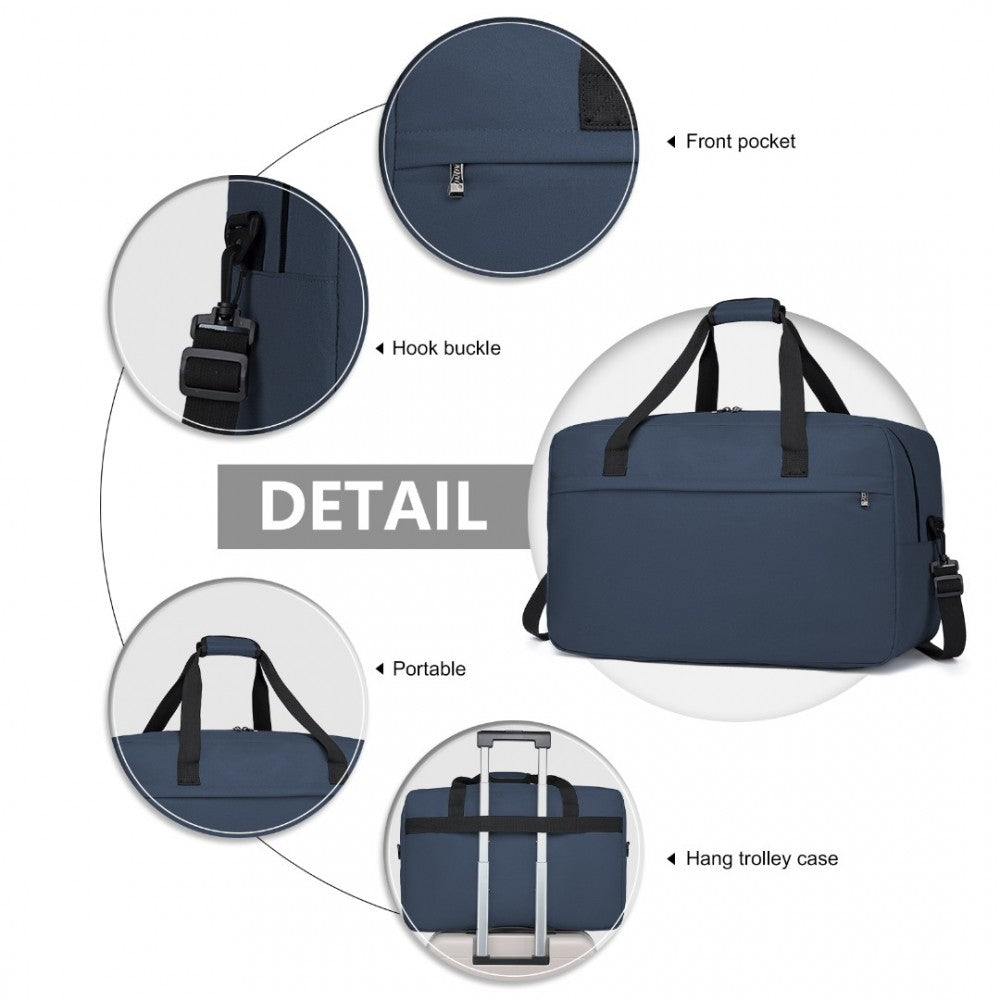 E1960L - KONO LIGHTWEIGHT MULTI PURPOSE UNISEX SPORTS TRAVEL DUFFEL BAG - NAVY - The Baggage Shop