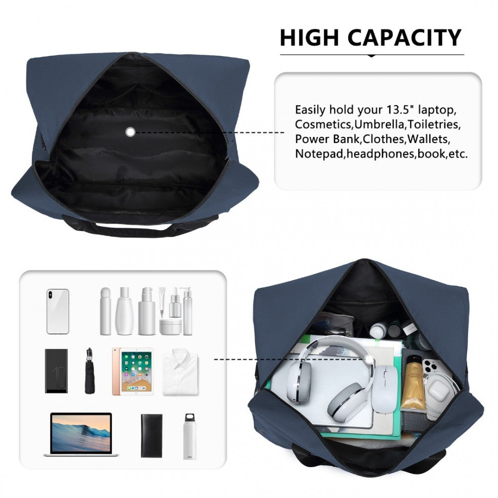 E1960L - KONO LIGHTWEIGHT MULTI PURPOSE UNISEX SPORTS TRAVEL DUFFEL BAG - NAVY - The Baggage Shop